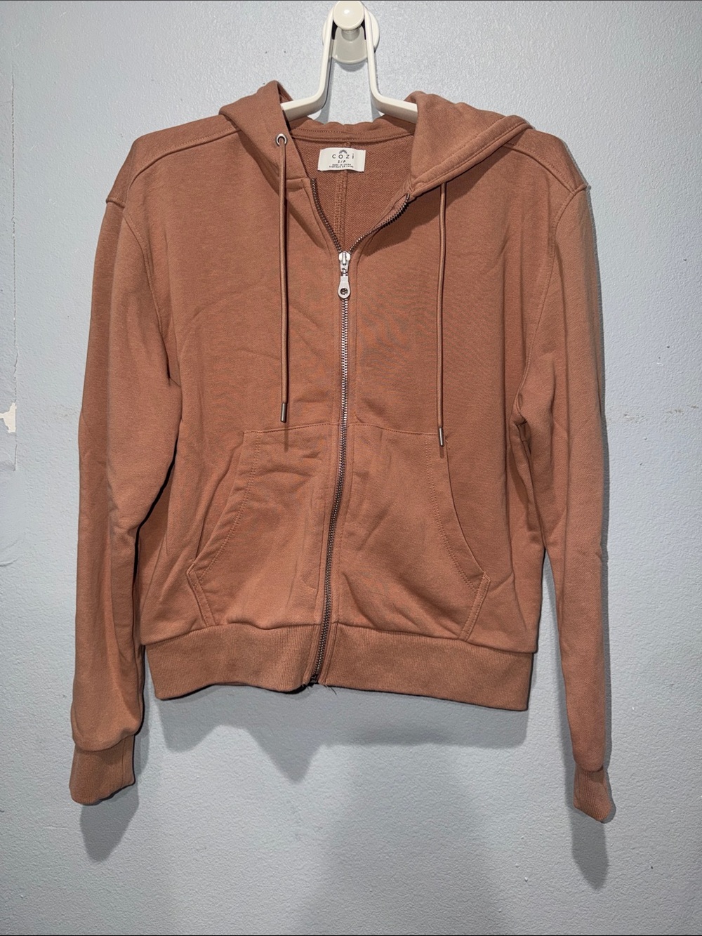 Cozy Zip-Up Hooded Jacket in Dusty Rose